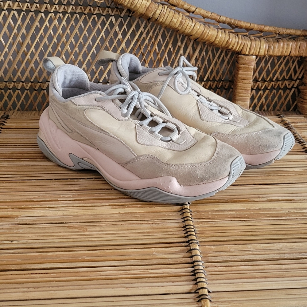 Puma Chunky Pastel Peach Pink Athletic Sneaker Leather Shoe